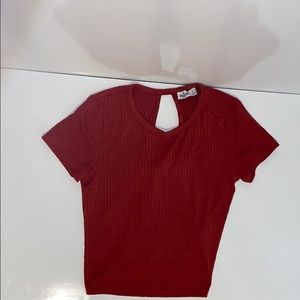 maroon dusty pink short sleeve